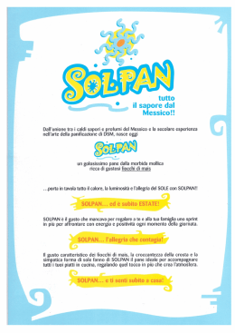 le ricette del nostro pane "solpan"