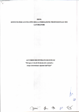 Accordo decentrato di Ente ISFOL 6 giugno 2013