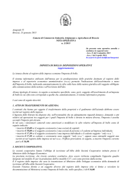 imposta di bollo - Camera di Commercio di Brescia