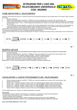 istruzioni per l`uso del telecomando universale cod. 00uni03