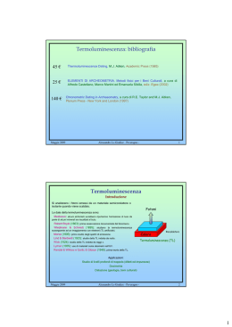 Termoluminescenza: bibliografia Termoluminescenza