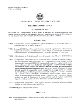 Bando n. 1/2014 – Approvazione atti