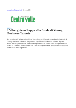 L`alberghiero Zappa alla finale di Young Business Talents