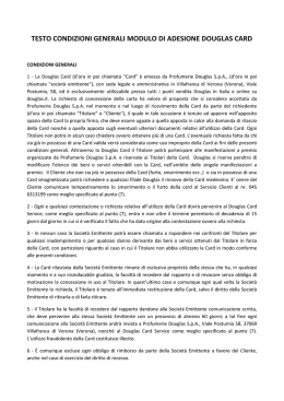 TESTO CONDIZIONI GENERALI MODULO DI ADESIONE