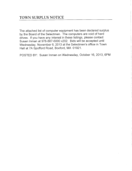 TOWN SURPLUS NOTICE - Town of Boxford, MA