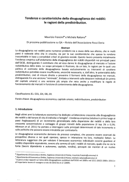 Tendenze e caratteristiche della disuguaglianza dei redditi: le