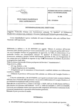 numero registro generale - Parco Nazionale dell`Aspromonte