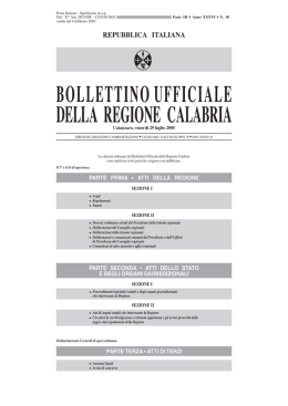 Venerd&igrave; 29 Luglio 2005 - Burc Regione Calabria