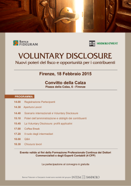 Firenze, 18 Febbraio 2015 Convitto della Calza