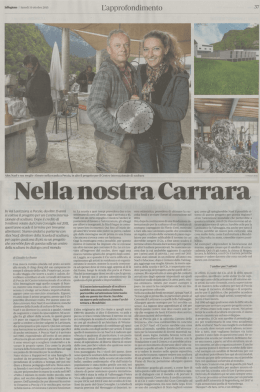 Le Regione - Nella nostra Carrara - Centro Internazionale di Scultura