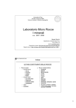 Laboratorio Micro Rocce I minerali