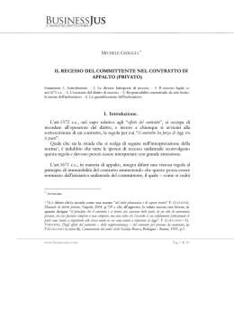 IL RECESSO DEL COMMITTENTE NEL