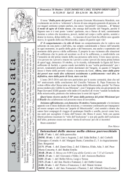Il Bollettino di questa settimana