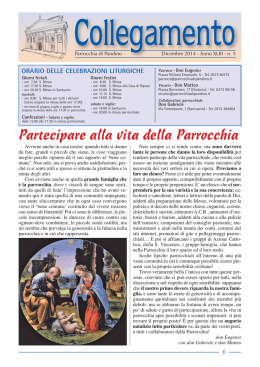 Partecipare alla vita della Parrocchia