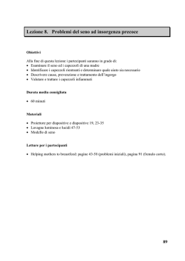 Lezione 8. Problemi del seno ad insorgenza precoce