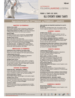 Appuntam enti della SETTIM AN A 25 FEBBRAIO – 3