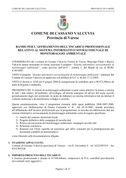 COMUNE DI CASSANO VALCUVIA Provincia di Varese