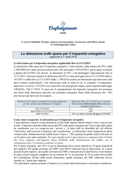 La detrazione del 65% per interventi di risparmio energetico