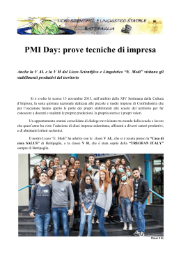 PMI Day: prove tecniche di impresa - Liceo Scientifico e Linguistico