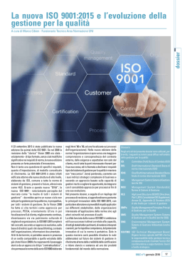 La nuova ISO 9001:2015 e l`evoluzione della gestione per la qualit&agrave;