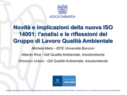 Presentazione "Novità e implicazioni della nuova ISO 14001