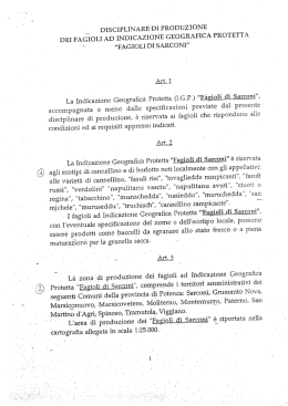 FAGIOLI DI SARCONI - Ministero delle Politiche Agricole e Forestali