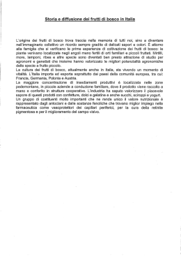Storia e diffusione dei frutti di bosco in Italia L`origine dei frutti di