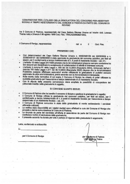 convenzione per l`utilizzo della graduatoria del concorso per