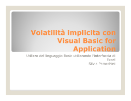 Volatilità implicita con Visual Basic for Application