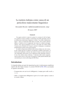 La tastiera italiana come causa di un pericoloso malcostume