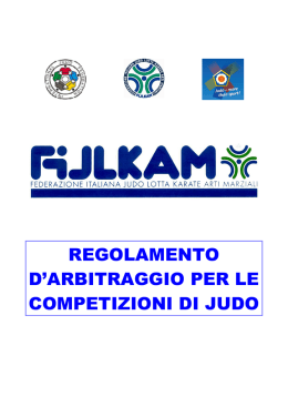 Regolamento d`Arbitraggio per le Competizioni di Judo