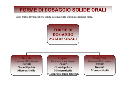 FORME DI DOSAGGIO SOLIDE ORALI