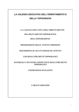 Topografia Orientamento Valenza educativa