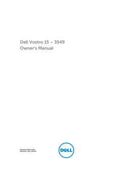 Dell Vostro 15 &ndash; 3549 Owner`s Manual