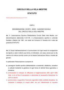 statuto CIRCOLO DELLA VELA MESTRE