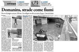 Domanins, strade come ﬁumi