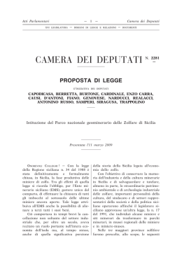 Istituzione del Parco nazionale geominerario delle Zolfare di Sicilia