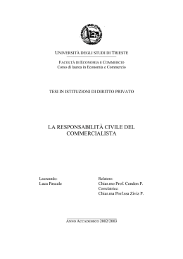 la responsabilit&agrave; civile del commercialista