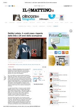 Delitto Letizia, il «cold case» riaperto dalla Dda a 24