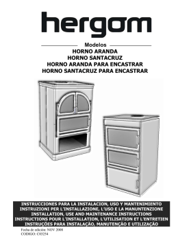 Modelos HORNO ARANDA HORNO SANTACRUZ HORNO
