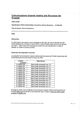 Comunicazione Urgente relativa alla Sicurezza dei