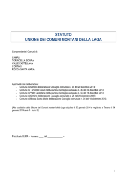 STATUTO UNIONE DEI COMUNI MONTANI DELLA LAGA