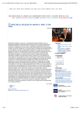 La voce della sele&ccedil;ao fa anche il vino, e che