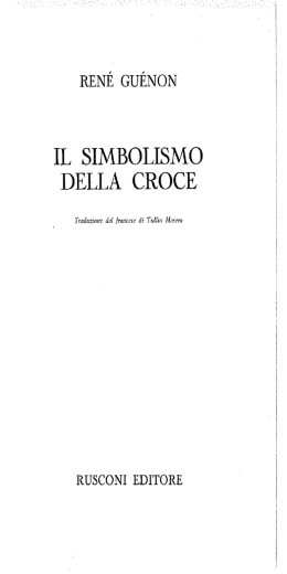 Il simbolismo della Croce (Ren&eacute; Gu&eacute;non) testo completo