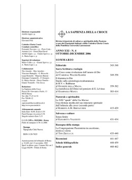 LA SAPIENZA DELLA CROCE