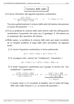 5.3. STABILIT A E RETROAZIONE - Contorno delle radici 5.3 i