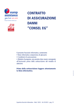 Modulo adesione Polizza n. CL 0900001
