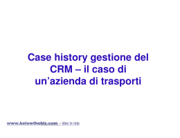 Case history gestione del CRM – il caso di un