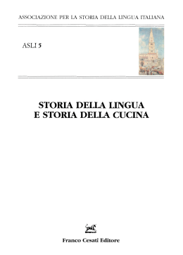 STORIA DELLA LINGUA E STORIA DELLA CUCINA