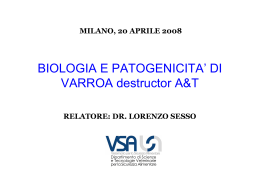 Biologia e patogenicità della varroa destructor(presentazione Dr
